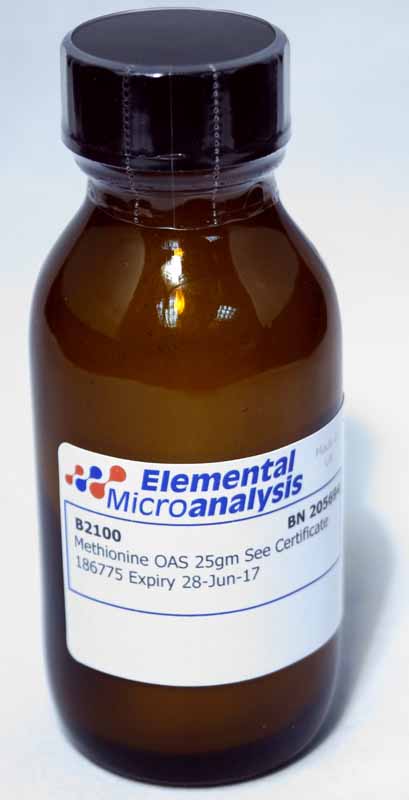 Methionine OAS 25gm See Certificate 444723  Expiry 28-Apr-29